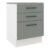 Balcão Madesa Agata 60 Cm 3 Gavetas Branco/Cinza