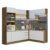 Cozinha Completa De Canto Madesa Glamy 419001 Com Armário E Balcão (Sem Tampo E Pia) Rustic/Branco