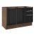 Balcão Gabinete De Pia Madesa Lux 120 Cm 2 Portas 3 Gavetas Rustic/Preto