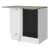 Balcão De Canto Madesa Lux 1 Porta 60 Cm Profundidade (Com Tampo) Branco/Preto