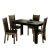 Conjunto Sala De Jantar Madesa Havana Mesa Tampo De Madeira Com 4 Cadeiras Preto/Rustic