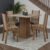 Conjunto Sala De Jantar Mesa Tampo De Madeira 4 Cadeiras Rustic/Crema/Bege Marrom Briana Madesa
