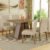 Conjunto Sala De Jantar Mesa Tampo De Madeira 4 Cadeiras Rustic/Crema/Imperial Gisele Madesa