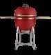 Churrasqueira Kamado Ultra Rasco Vermelho C/ Grelha Aço Inox, Suporte E Mesas. Ideal P/ 20 Pessoas