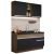 Cozinha Compacta Madesa Glamy 150002 Com Armário E Balcão (Sem Tampo E Pia) Rustic/Preto