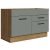 Balcão Gabinete De Pia 120 X 60 Cm 1 Porta 2 Gavetas Rustic/Cinza (Sem Tampo) Agata Madesa