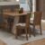 Conjunto Sala De Jantar Mesa Tampo De Madeira 4 Cadeiras Rustic/Crema/Hibiscos Marilyn Madesa