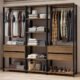 Guarda-Roupa Closet Modulado Valencia 4 Gavetas 199cm Rustic/Preto Madesa 02 Cor:Rustic/Preto