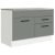 Balcão Gabinete De Pia 120 X 60 Cm 1 Porta 2 Gavetas Branco/Cinza (Com Tampo) Agata Madesa