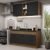 Cozinha Compacta Madesa Agata 150002 Com Armário E Balcão (Sem Tampo E Pia) Rustic/Preto