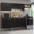 Armário De Cozinha Compacta 229cm Rustic/Preto Emilly Madesa 13 Cor:Rustc/Preto