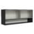Armário Aéreo 120cm 2 Portas Correr Vidro Pontilhado 1 Nicho Preto Reims Madesa Cor:Preto