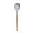 Colher Vazada De Silicone Com Cabo Em Madeira 32cm Kenya Cinza