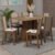 Conjunto Sala De Jantar Mesa Tampo De Madeira 6 Cadeiras Rustic/Hibiscos Wendy Madesa Cor:Rustic/Hibiscos