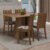 Conjunto Sala De Jantar Mesa Tampo De Madeira 4 Cadeiras Rustic/Hibiscos Marilyn Madesa Cor:Rustic/Hibiscos