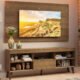 Rack Com Painel Para Tv Até 65 Polegadas Com Pés Rustic Texas Madesa Cor:Rustic