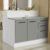 Ilha De Cozinha Com Bancada E Balcão 120 Cm Branco/Cinza Agata Madesa Cor:Branco/Cinza