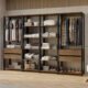 Guarda-Roupa Closet Modulado Valencia 4 Gavetas 258cm Rustic/Preto Madesa 02 Cor:Rustic/Preto