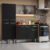 Armário De Cozinha Compacta 169cm Rustic/Preto Emilly Madesa 10 Cor:Rustic/Preto