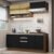 Armário De Cozinha Completa 200cm Rustic Preto Glamy Madesa 03