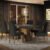 Conjunto Sala De Jantar Mesa Tampo De Vidro 6 Cadeiras Rustic/Preto/Oxford Stéfani Madesa Cor:Rustic/Preto/Oxford