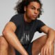 PUMA PUMA Camiseta Manga Curta Performance Logo Running Masculina – Cor Preto