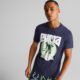 PUMA Camiseta Manga Curta Box Out Basketball Masculina – Cor Azul – Tamanho M